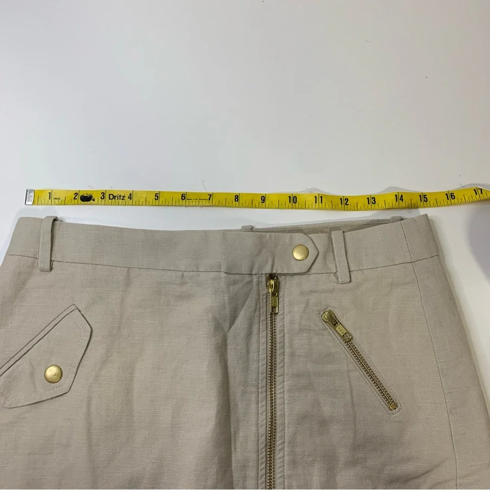 J.Crew Linen Zip Mini Skirt 2 Tan